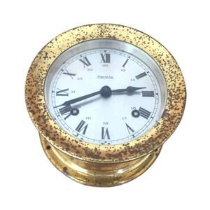 Vintage Hermle Ship Clock - Double Winding 1940s Maritime Nautical Decor